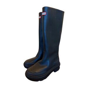 Hunter × Killing Eve Rain Boots Women’s 8 | Black Matte Tall Lined | NWOT | Limi
